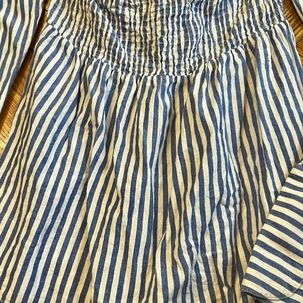 Pinstripe Off-Shoulder Top - Picture 6 of 6
